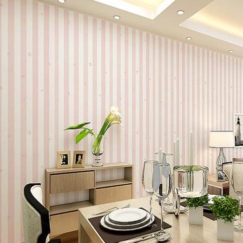 [HCM]Cuộn 5m decal giấy dán tường sọc sao hồng khổ rộng 45cm keo sẵn