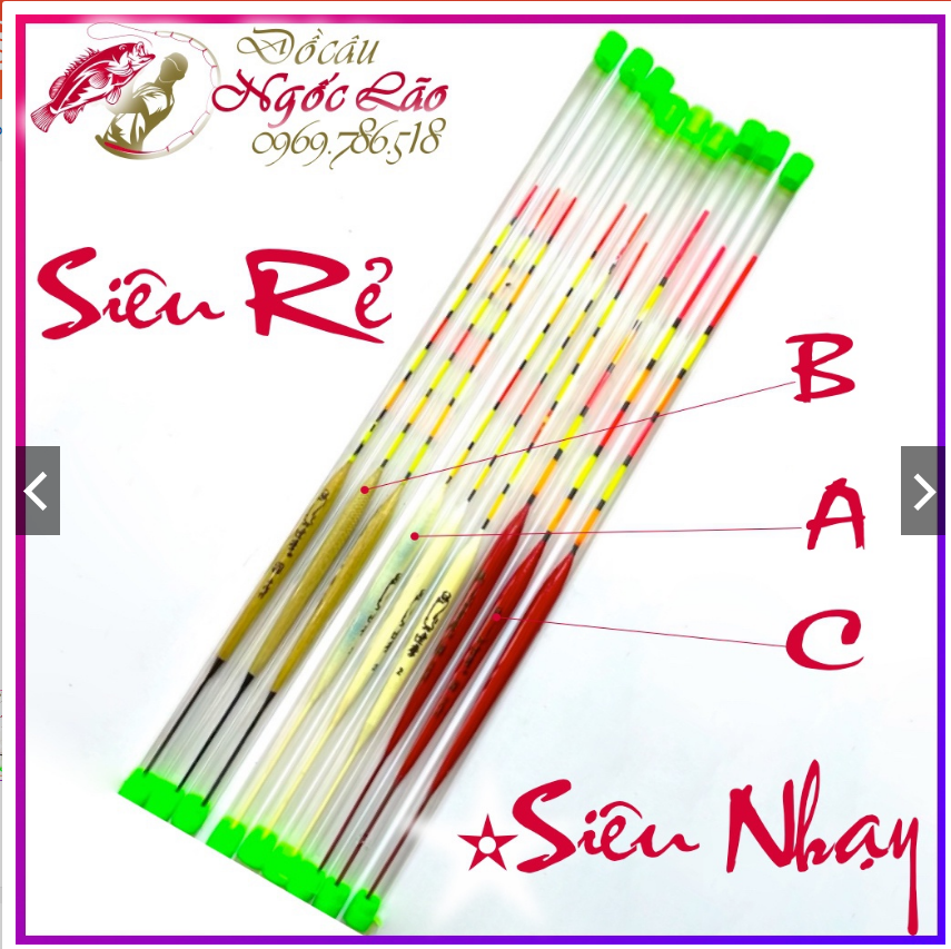 Phao câu cá rẻ vô địch - phao cỏ nhạy câu đơn, câu tay, câu đài, câu sông-suối-ao-hồ... loại tốt - giá rẻ
