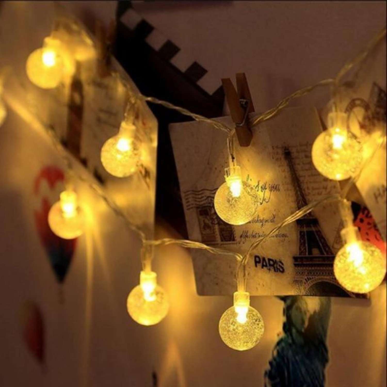 Dây đèn led tròn bi bọt nhỏ dài 7m - 50 bóng.
