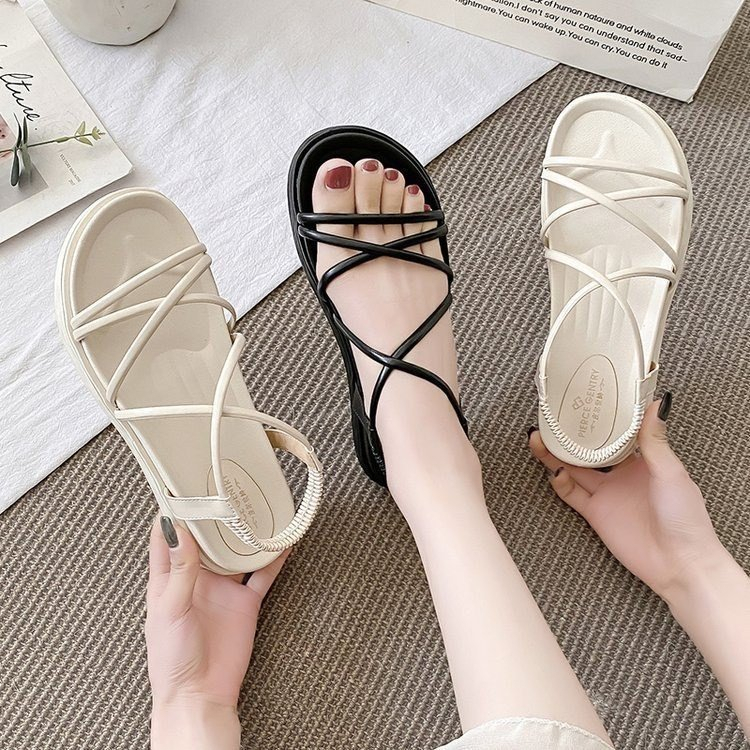 Sandal nữ đế cao4cm chun sau dây tròn phong cách hàn quốc cực đẹp