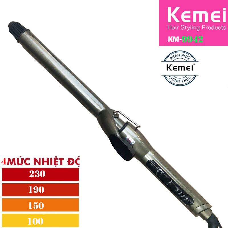 Máy làm xoăn và uốn tóc 4 mức chỉnh nhiệt Kemei KM-9942