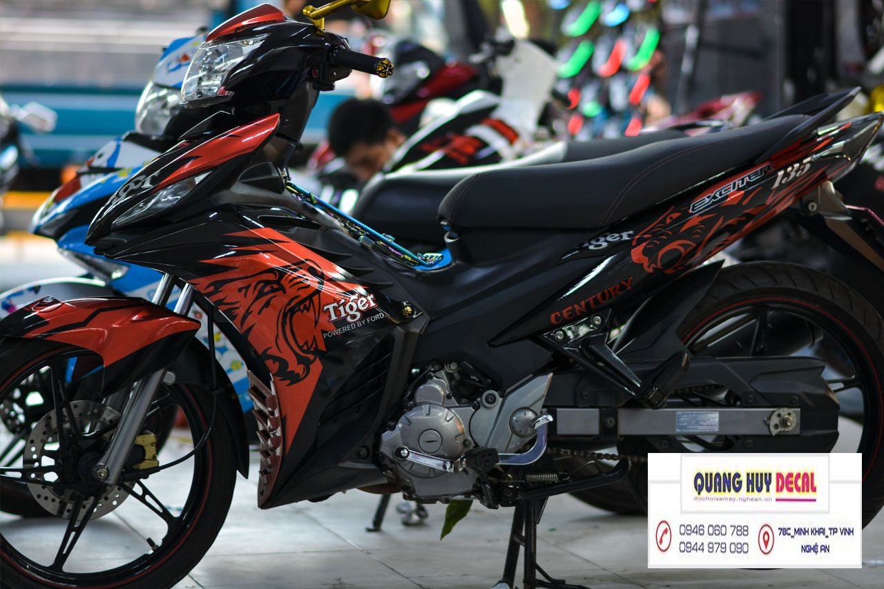 Tem trùm exciter 135 cam đen tiger đẹp, Tem trùm exciter135, tem exciter 135, team trùm exciter 135, tem xe exciter 135, team trùm ex 135, team xe exciter 135 cam đen tiger đẹp