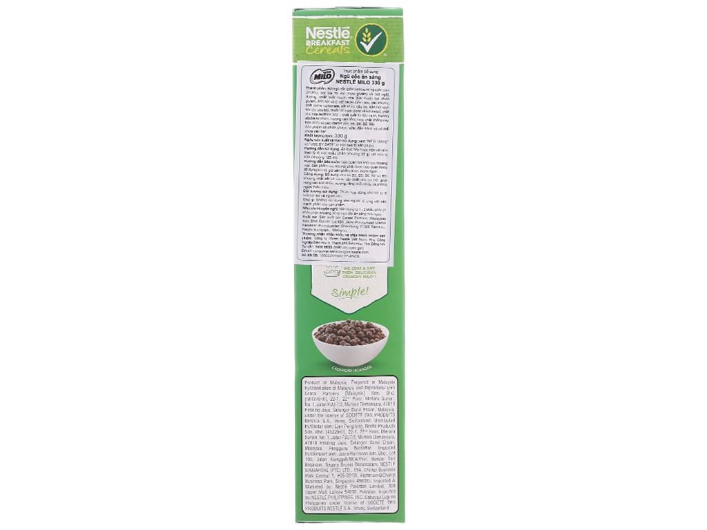 Ngũ cốc Nestlé Milo vị socola hộp 330g