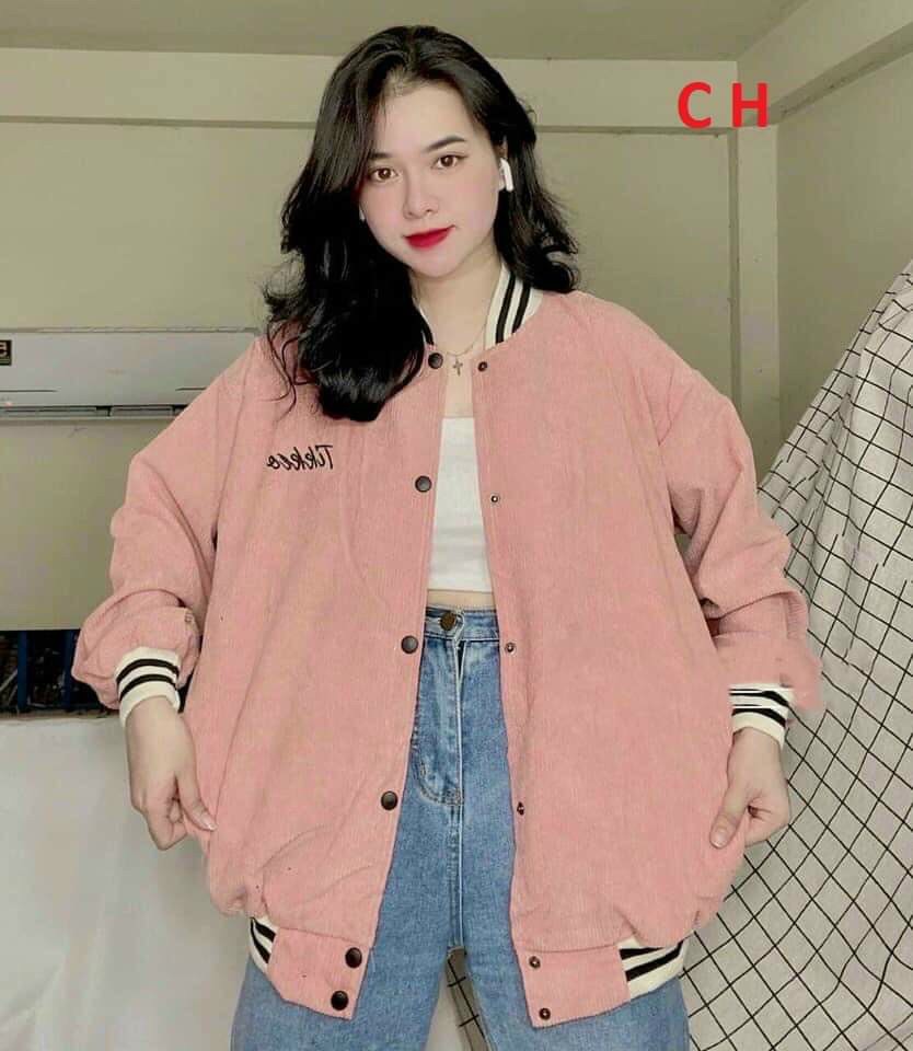 Áo Khoác Bomber Nữ 3 Màu Siêu Đẹp Chất Nhung Tăm - Mixasale