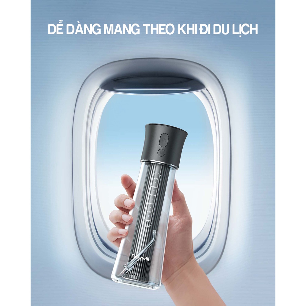 Tăm nước Fairywill F30 cầm tay dễ sử dụng- 300ML- 5 chế độ- Pin 70 ngày ...
