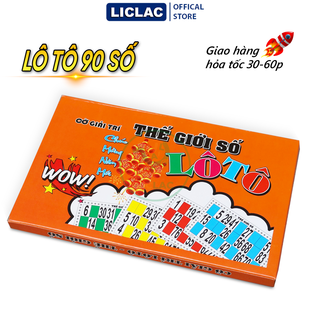 Bộ Lô Tô Cam 90 Số hàng Việt Nam màu đẹp chất lượng tốt, Trò chơi Boardgame vui vẻ cho gia đình và bạn bè, Đồ chơi tết