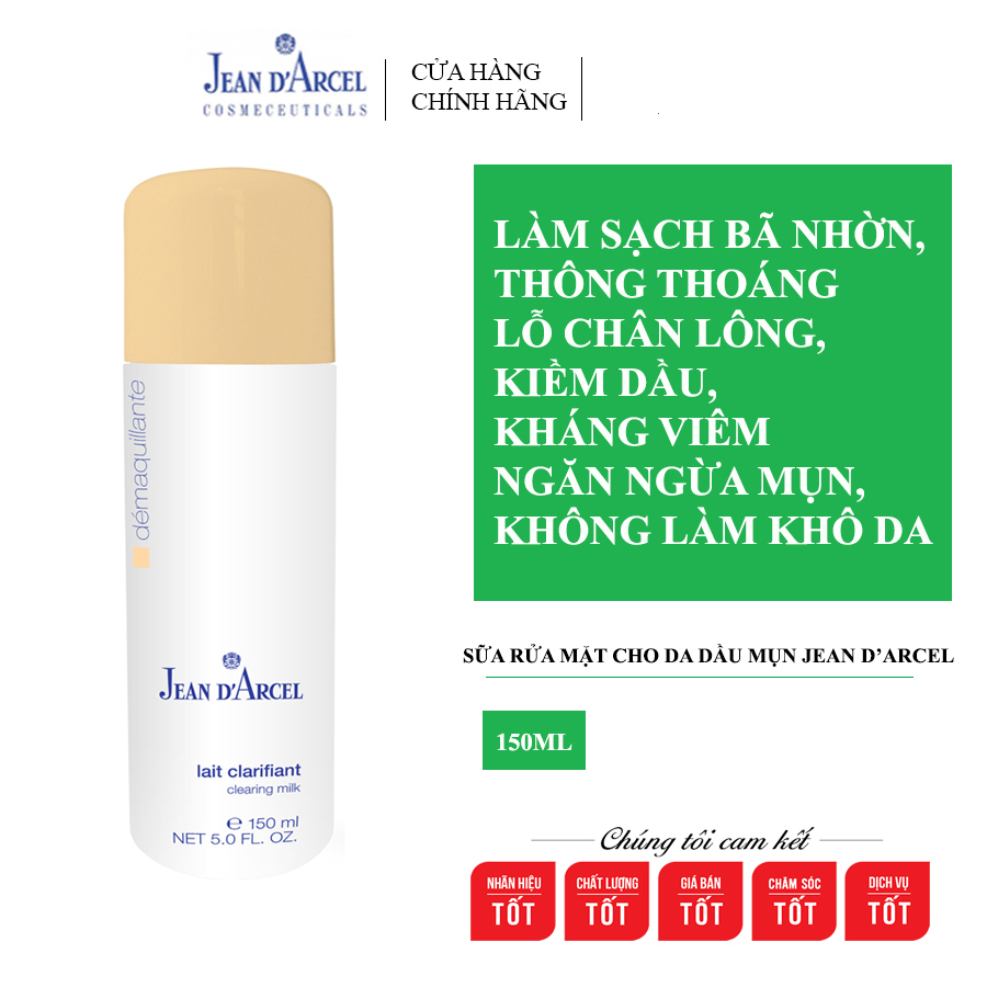 [CHÍNH HÃNG] Sữa rửa mặt cho da dầu và da mụn Jean D'Arcel Clearing milk