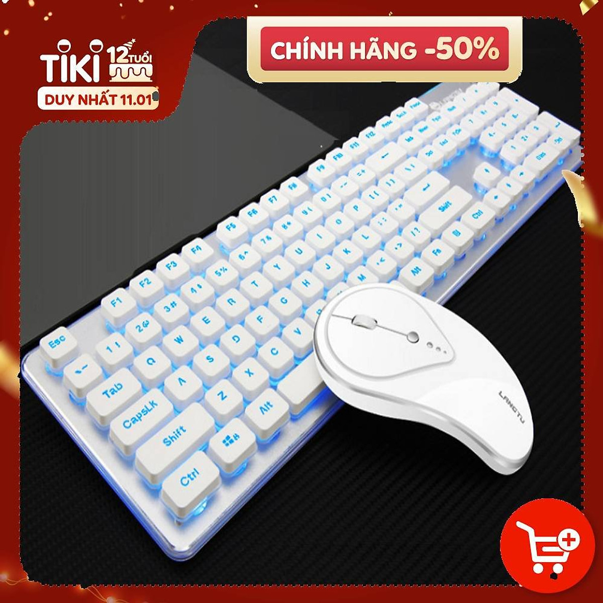 Bộ bàn phím và chuột không dây LT600- Hàng Nhập Khẩu - Trắng
