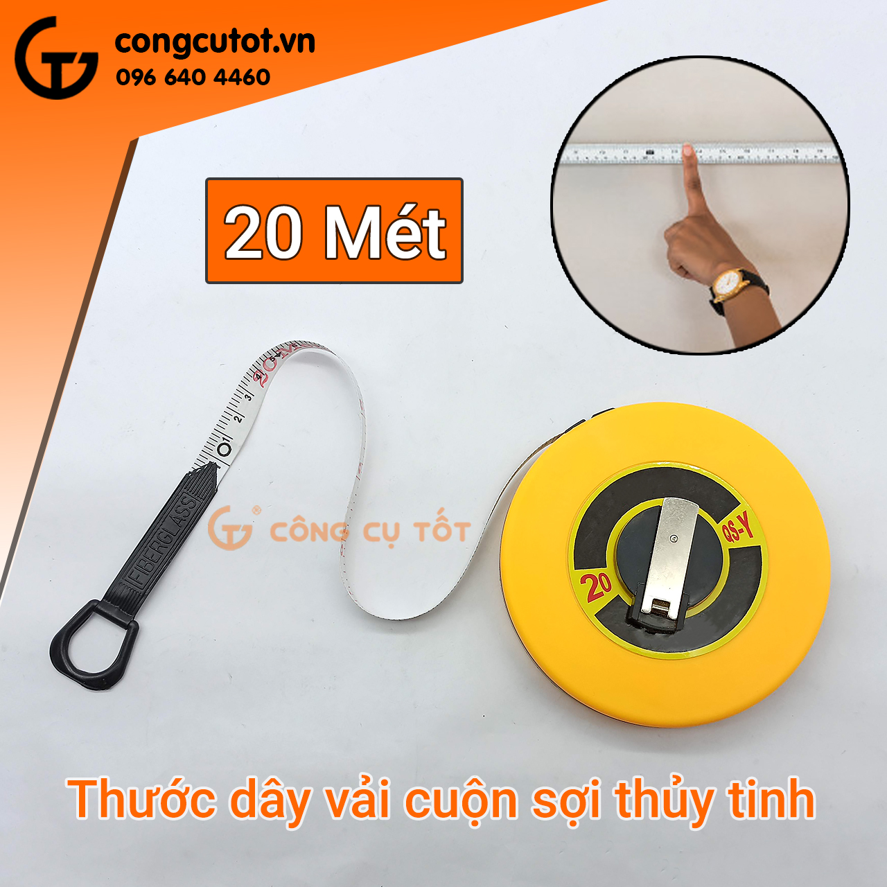 Thước dây vải sợi thủy tinh 20m, 30m, 50m