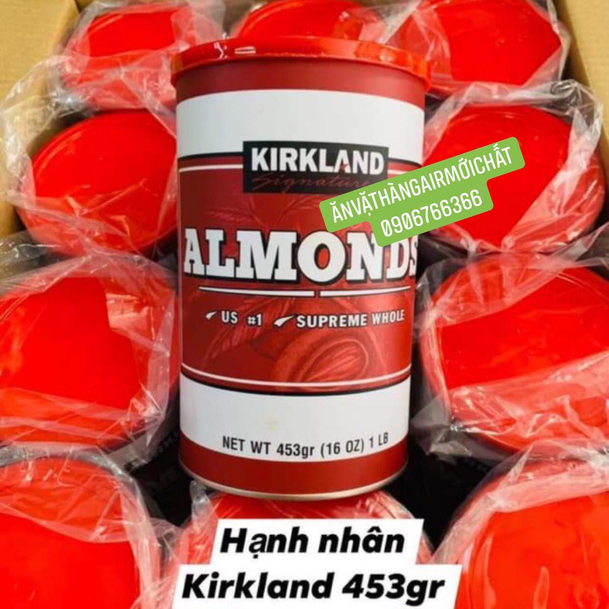 Hạnh nhân almond kirkland hộp 453 gram