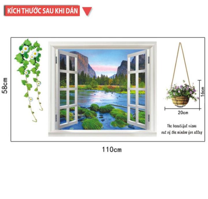 Decal trang dán tường Khung cửa sổ AY893