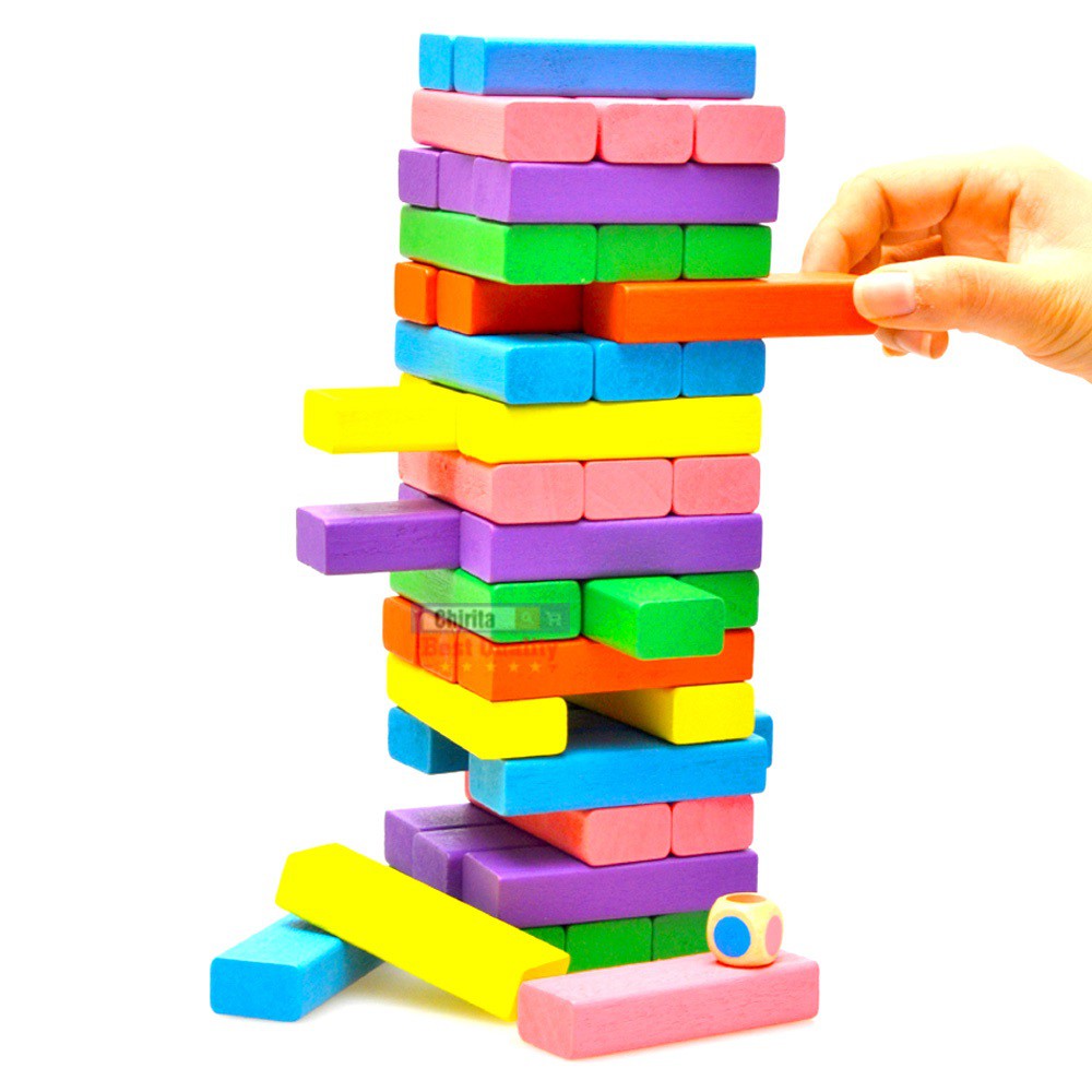 Rút gỗ màu 48 thanh to- Đồ chơi gỗ