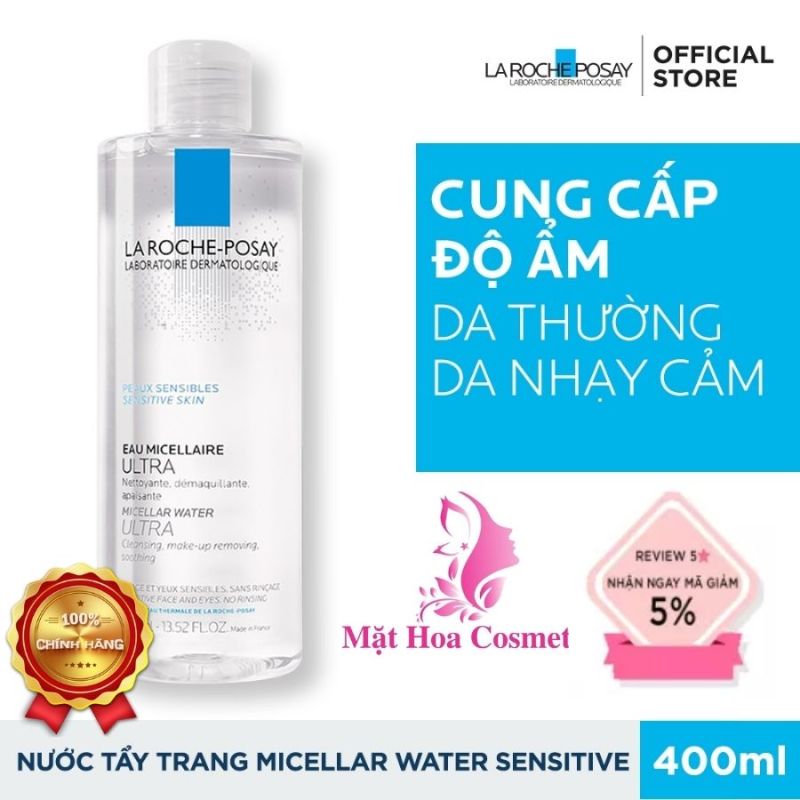 Nước Tẩy Trang La Roche-Posay Dành Cho Da Nhạy Cảm Micellar Water Ultra Sensitive Skin 400ml nhập khẩu