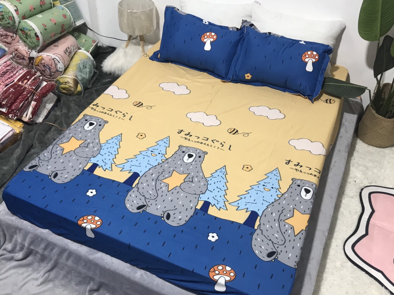 Bộ Ga Gối 3 Món ( Gồm 1 Ga Bo Chun + 2 Vỏ Gối) Mã CH202