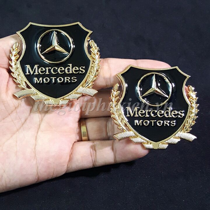 Bộ 2 Logo dạng Bông lúa theo xe Mercedes