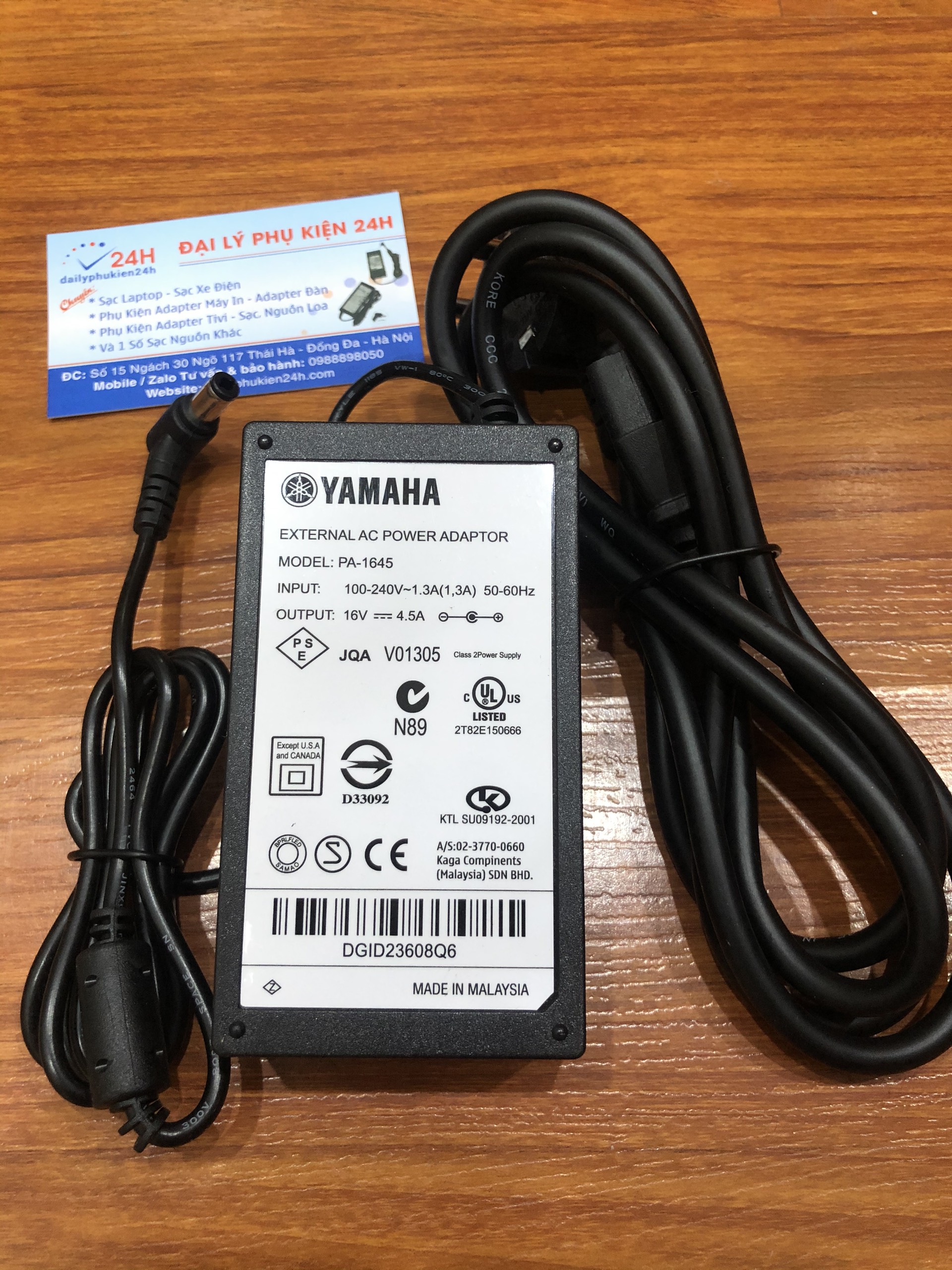 DC 16v 4.5a (adapter nguồn cho đàn yamaha PSR-S650)