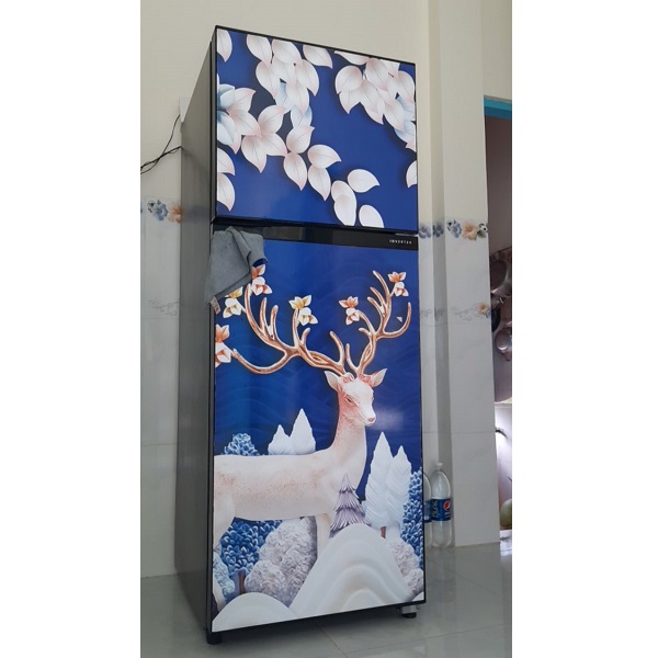 [HCM]Giấy Decal Dán Tủ Lạnh HƯƠU TÀI LỘC ( Xanh)