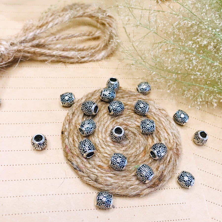 [Giá sỉ] Charm bạc mix họa tiết tổ ong (CB162)