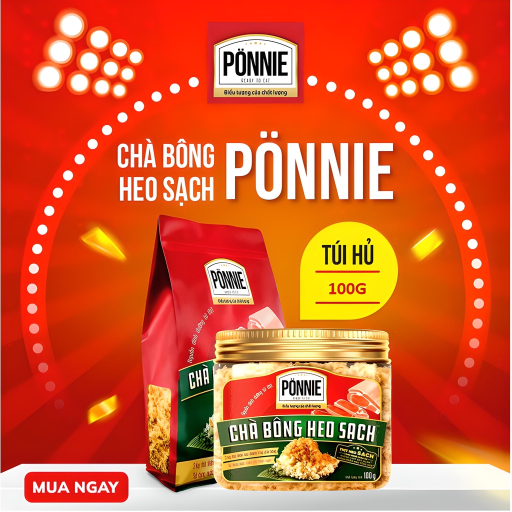 Chà Bông Heo Sạch PONNIE gói 100g