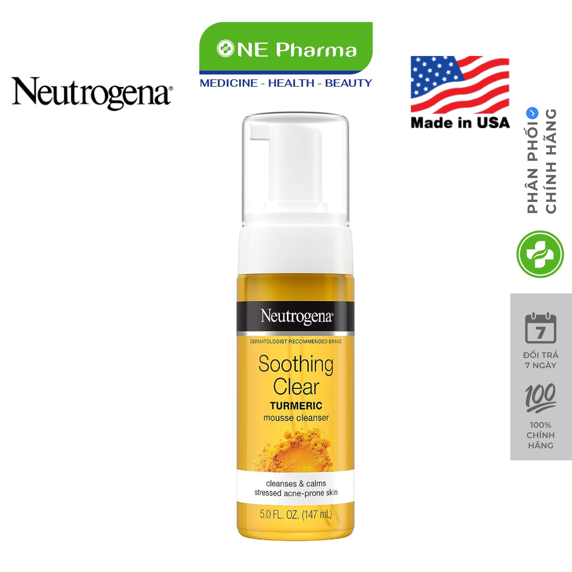 Sữa Rửa Mặt Tạo Bọt Tinh Chất Nghệ Neutrogena Calme Curcuma 150ml