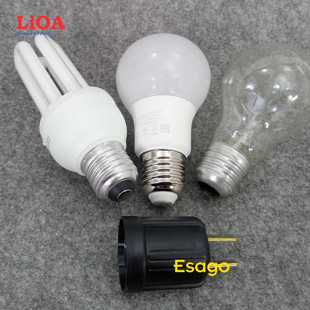 Đui đèn liền phích cắm LiOA đui xoáy E27 - DDCP