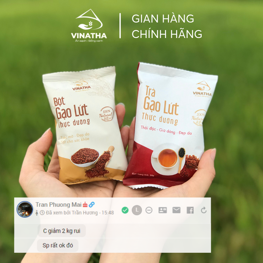 2 Set Bột Trà Gạo Lứt Ăn Kiêng Giảm Cân Vinatha - 2680gr