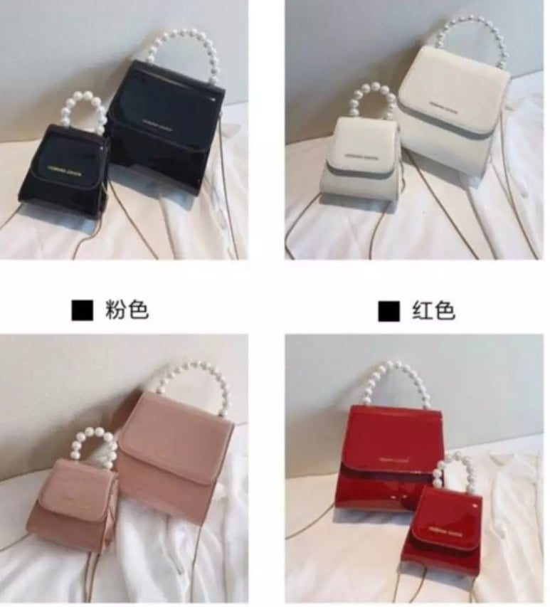 [HCM]Túi Xách Ngọc Trai Da Bóng mini 2019