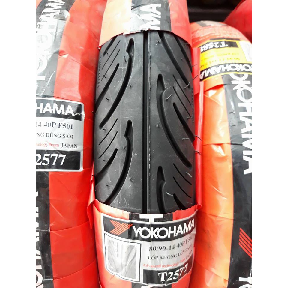 Lốp xe máy YOKOHAMA 80/90-14 không ruột
