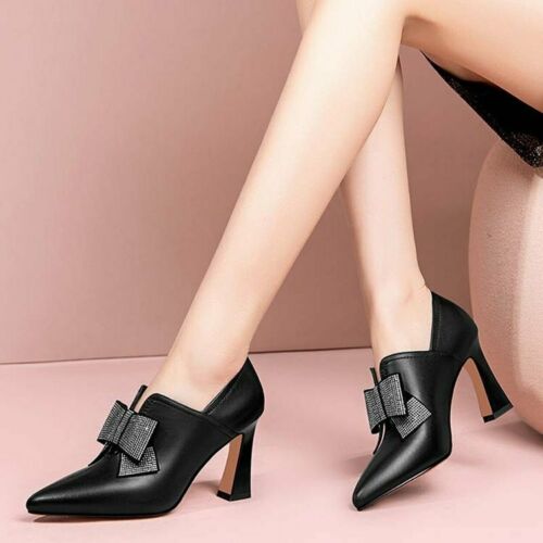 Giày boots nữ cổ ngắn gắn nơ sang trọng