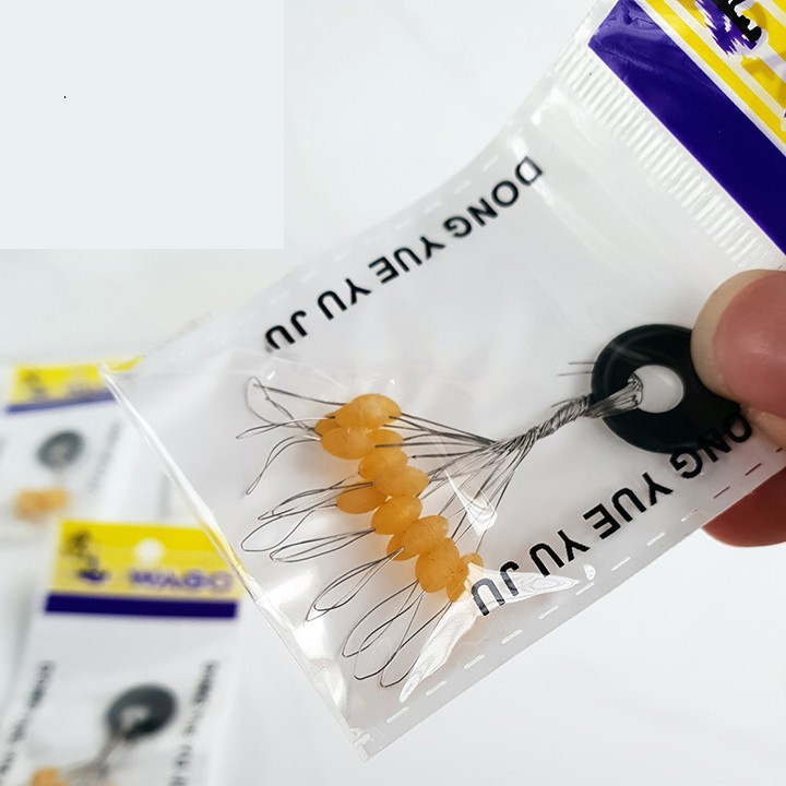 COMBO 5 VỈ HẠT CHẶN PHAO CÂU(12 hạt màu đen)