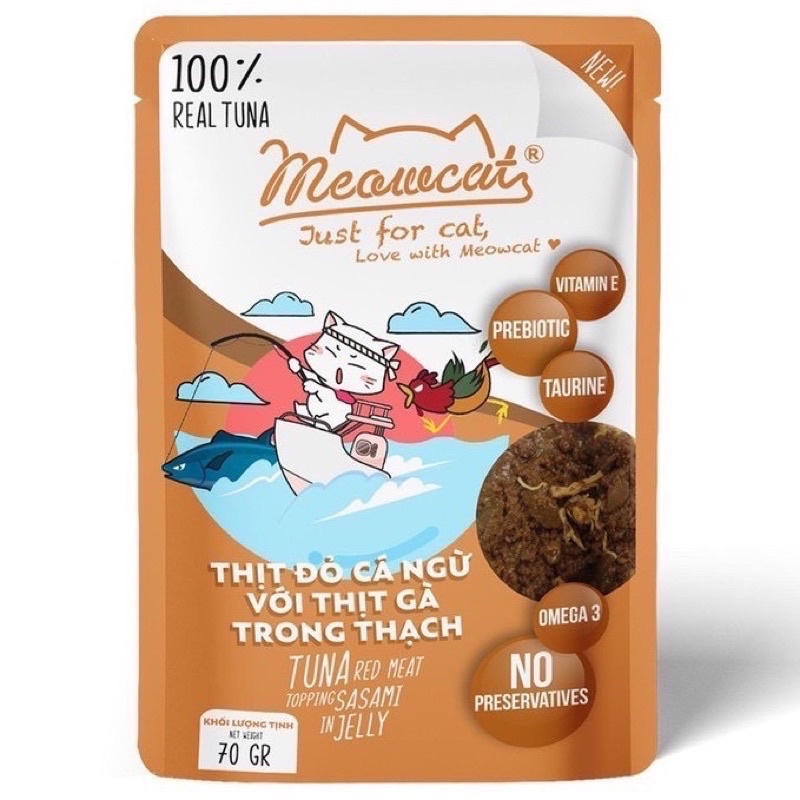 Pate Meowcat Cho Mèo Gói 70Gr Đủ Vị