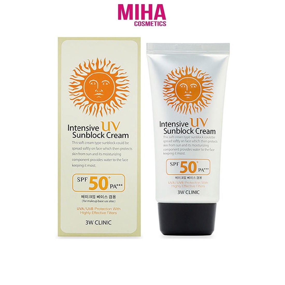 Kem Chống Nắng 3W Clinic Intensive UV SPF50 PA+++ 70ml
