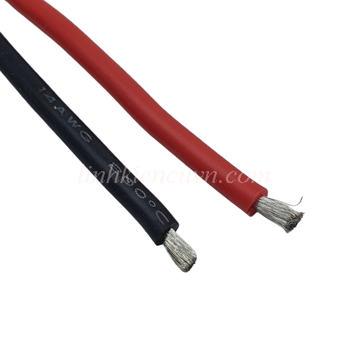 Dây điện 14awg vỏ silicon 200 độ đen