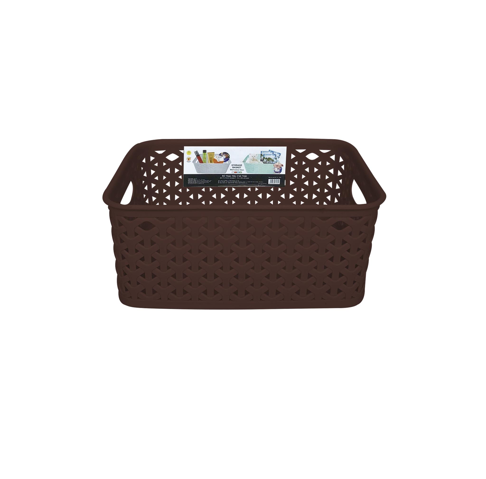 Rổ nhựa mây chữ nhật TỰ LẬP TL1-953 - 35.5cm