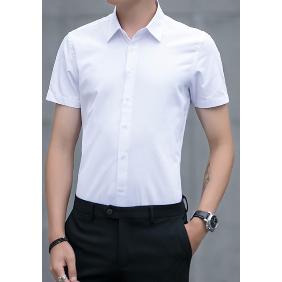[HCM]Áo sơ mi nam ngắn tay tím than
