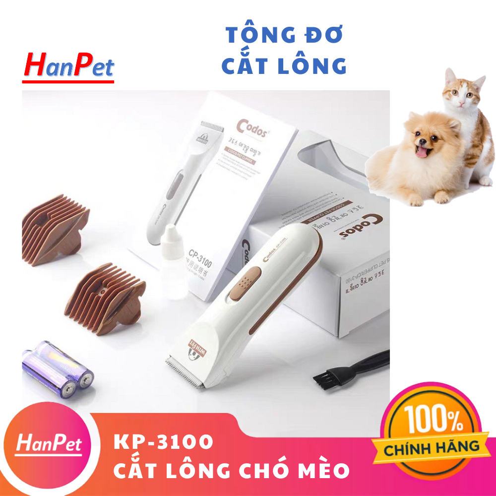 Hanpet - (Hàng cty) Tông Đơ máy Chuyên Dụng Cắt Lông Chó Mèo Codos CP- 3100 (dùng pin tiểu đi kèm)