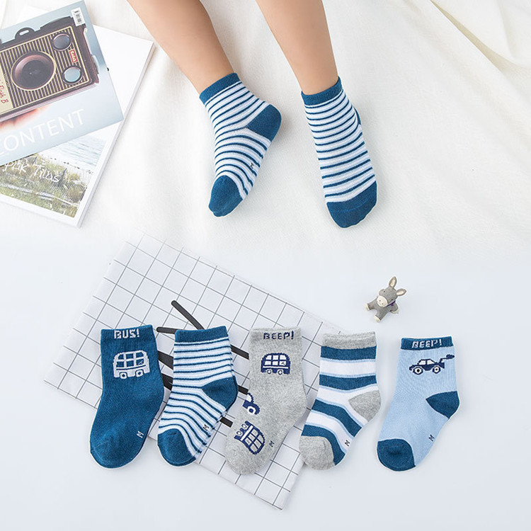 Set 5 Đôi vớ tất cổ cao Chữ hàn quốc cho bé 1-12 tuổi