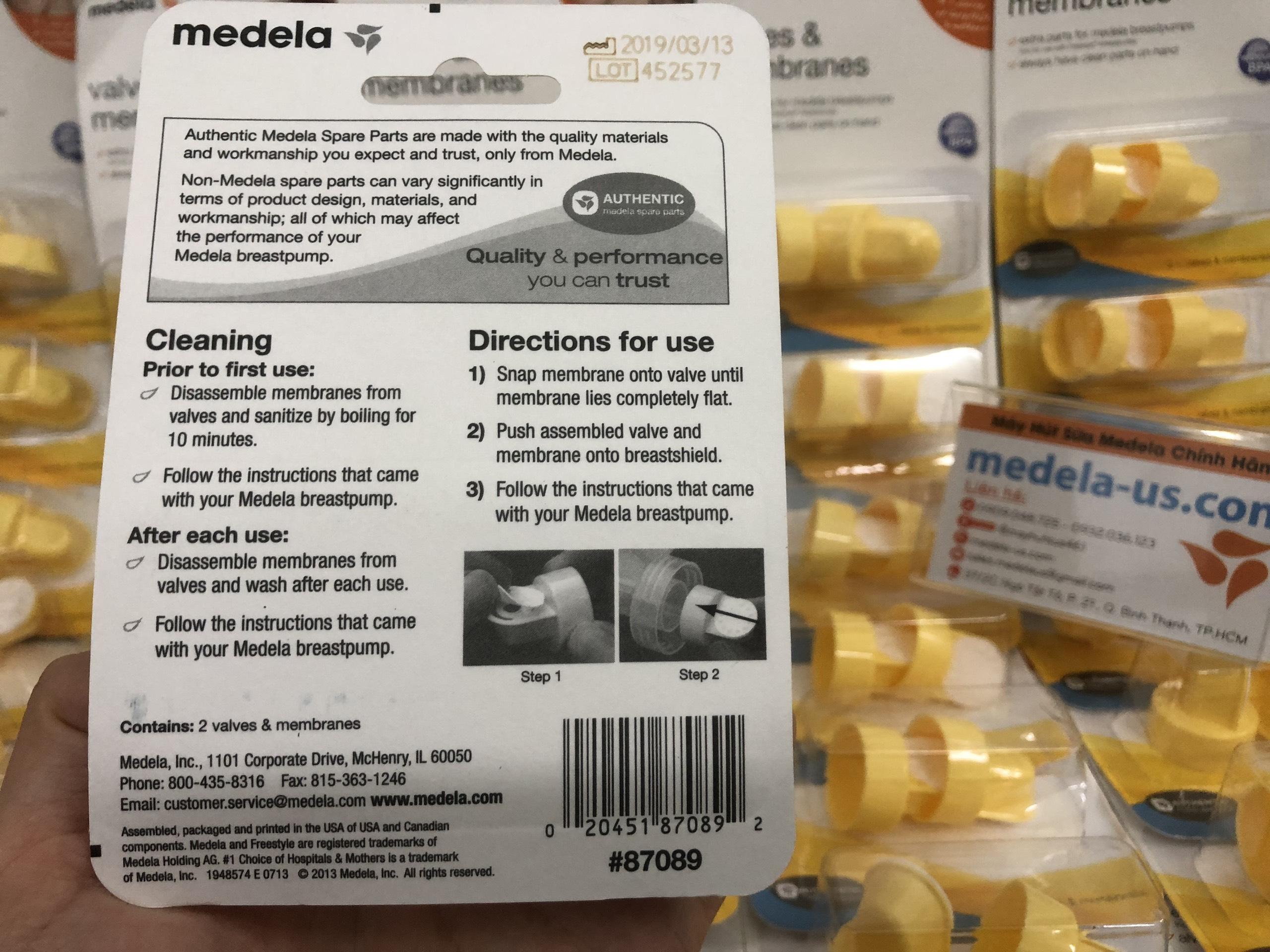 Set 2 van vàng và 2 gioăng trắng máy hút sữa Medela