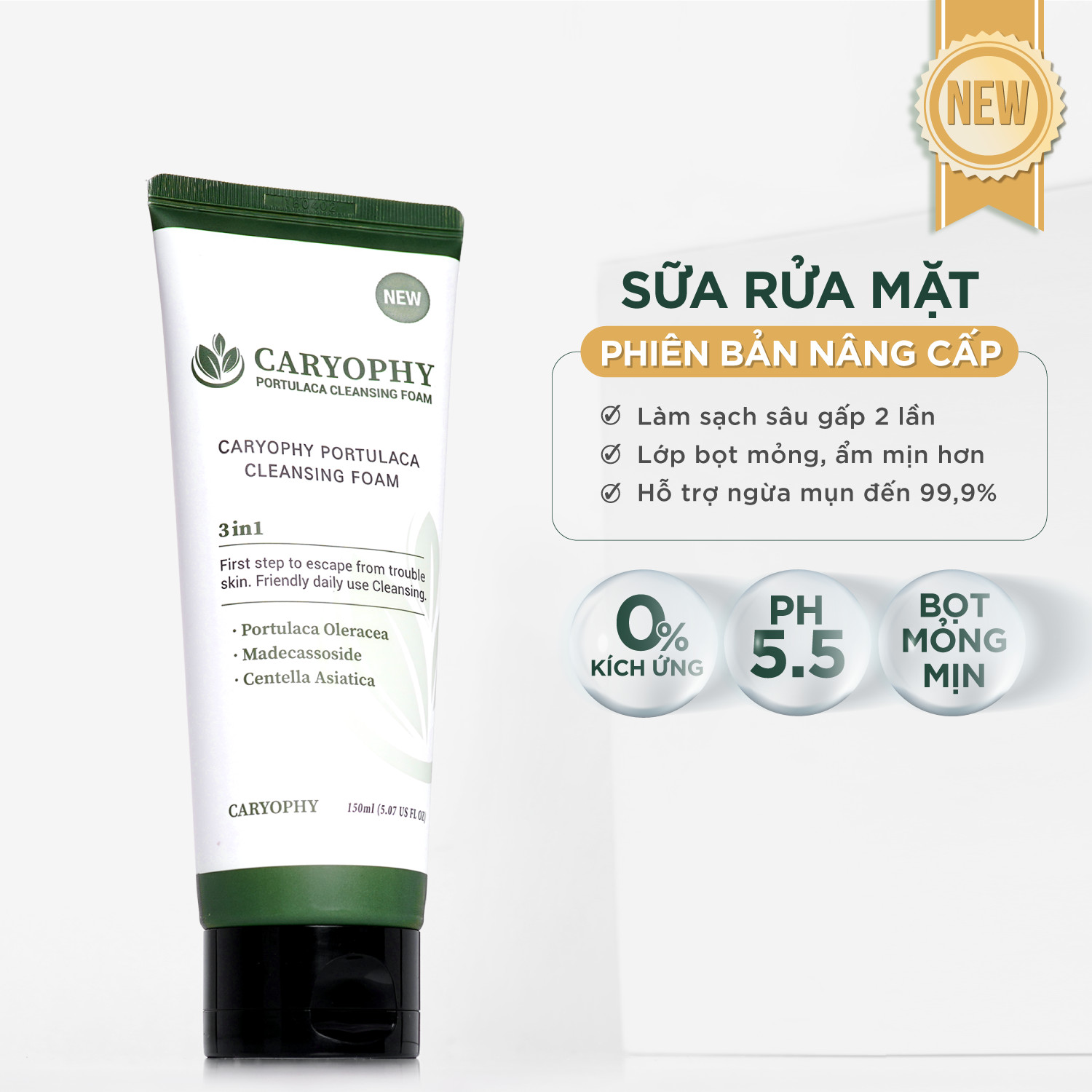 Bộ 3 Sản Phẩm Dưỡng Da Giảm Mụn Thâm Caryophy (Sữa rửa mặt 150ml +  Toner 300ml + Serum 30ml)
