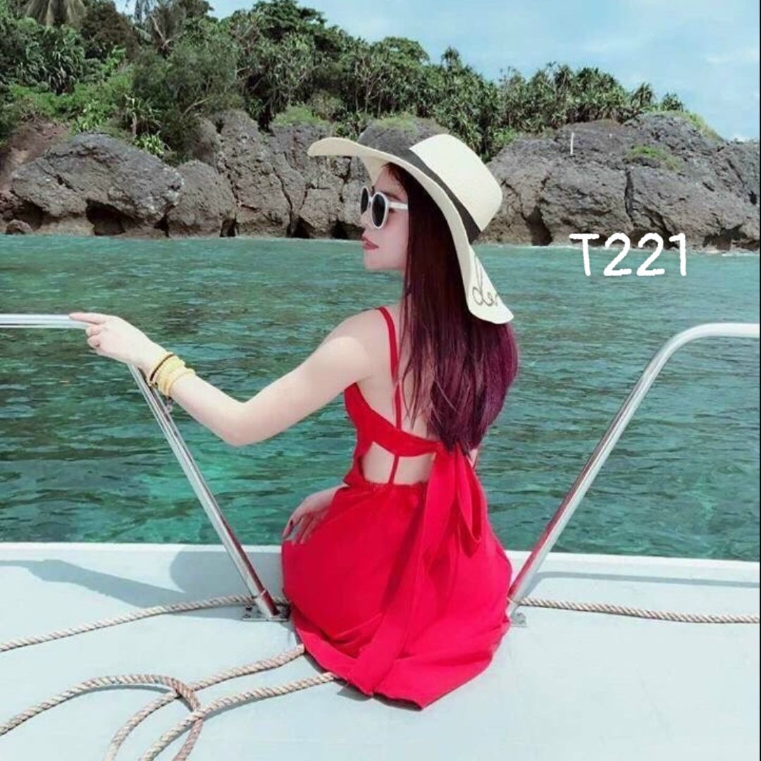 [HCM]Đầm Maxi biển 2 dây có cúp ngực voan lụa cao cấp T221