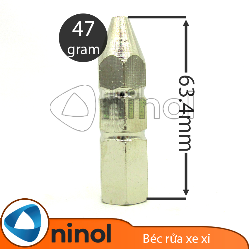 Đầu vòi xịt béc rửa xe thân dài nối ren trong 13 ly