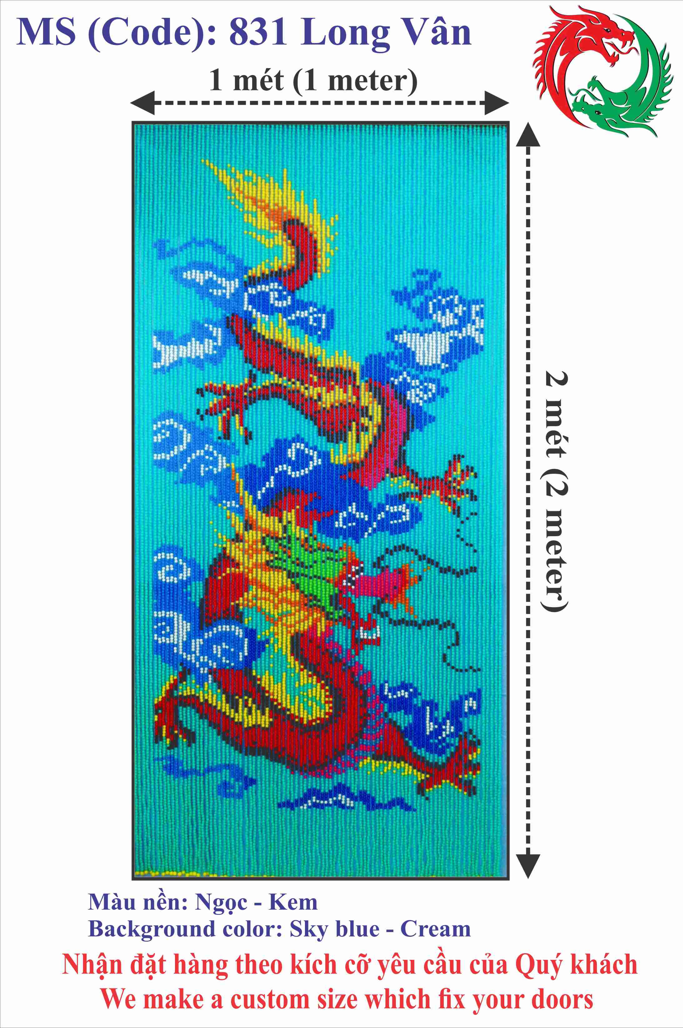 Màn hạt nhựa - Công ty Hai Con Rồng - Code 831 Long Vân
