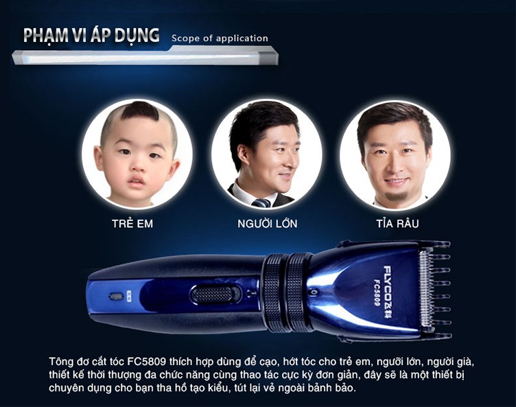 Tông đơ cắt tóc cao cấp Flyco (FC5809) tặng máy tỉa lông mũi Flyco