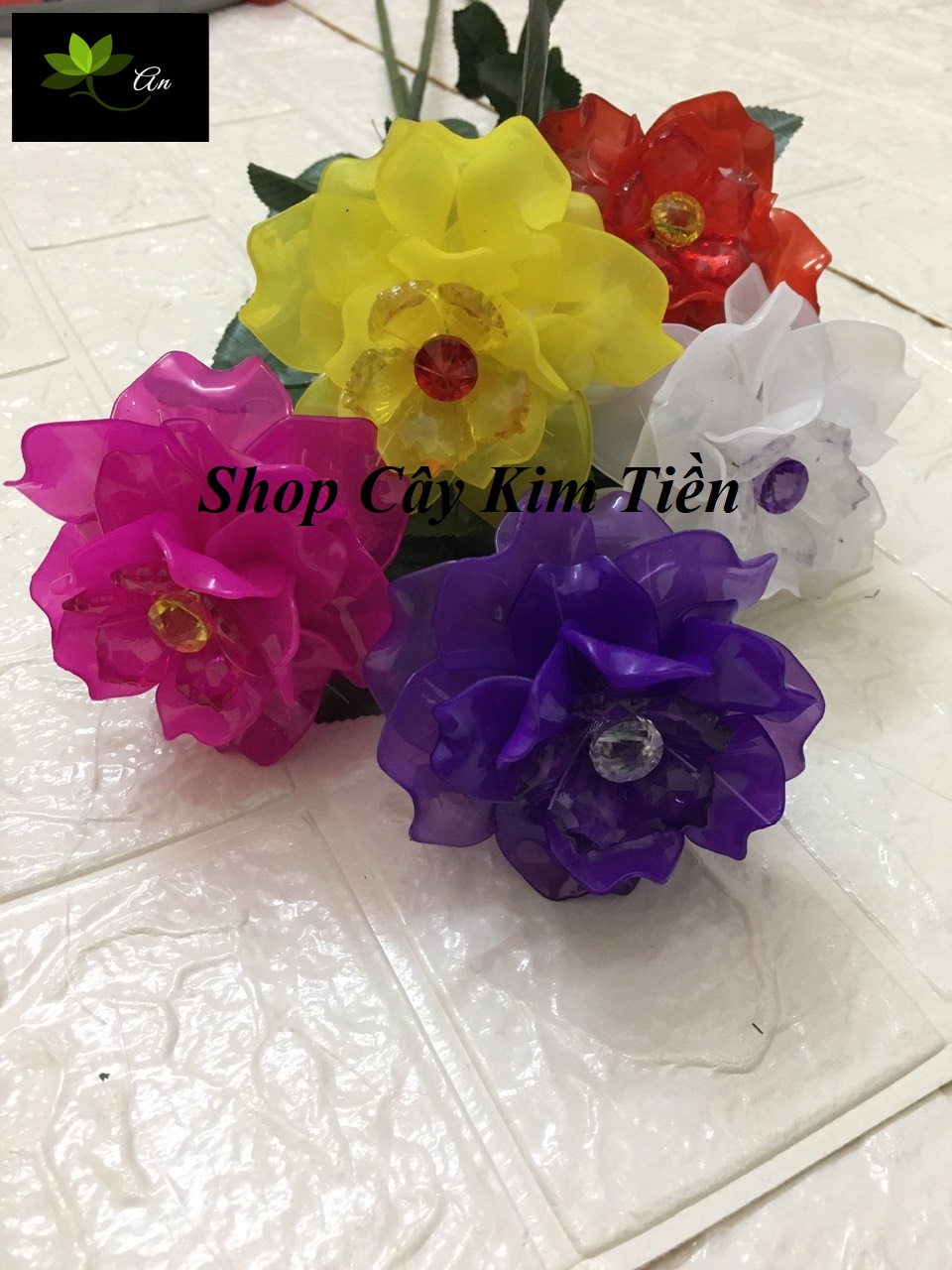 Nguyên liệu làm hoa hồng pha lê đá( combo 10 bông )