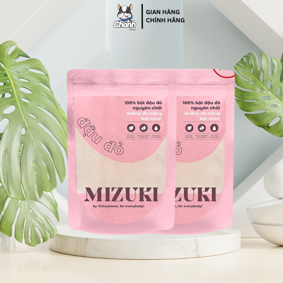 Bột đậu đỏ nguyên chất mizuki tẩy tế bào chết, dưỡng trắng da, se khít lỗ chân lông