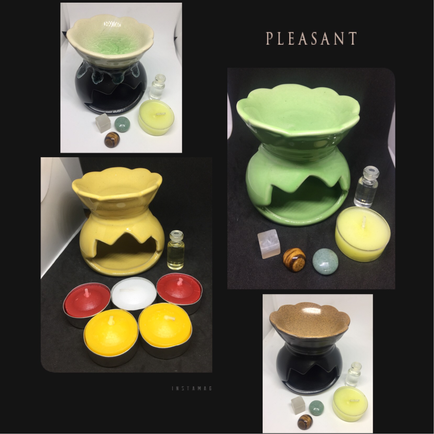 Dầu tràm Huế + Đèn đốt tinh dầu + Nến Tealight = 60k