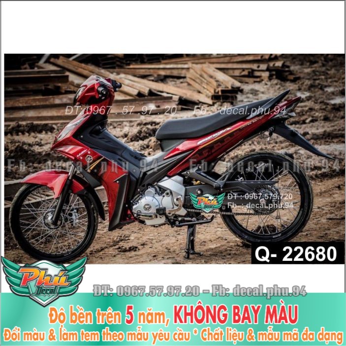 Mua tem exciter 2010 trắng xanh đen tại Nhân decal