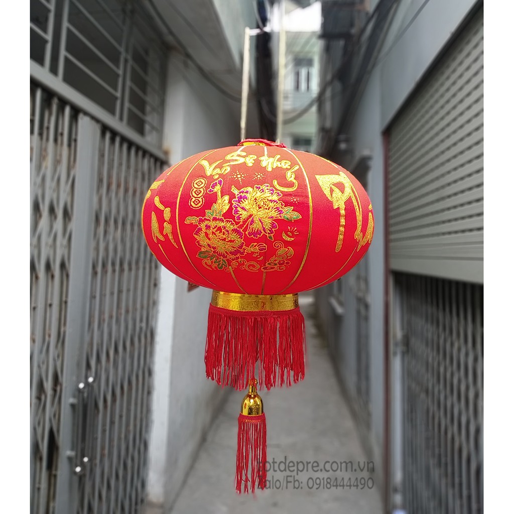 Đèn lồng Tết cao cấp cao 60cm đường kính 45cm