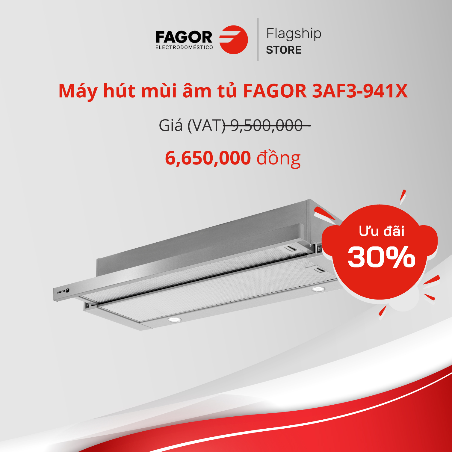 Máy hút mùi âm tủ FAGOR 3AF3-941X