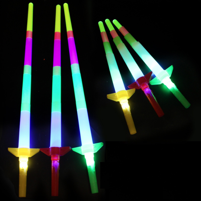 Kiếm Nhựa Đèn Led 4 Khúc Kéo Ngắn Dài [Đồ Chơi Trẻ Em]